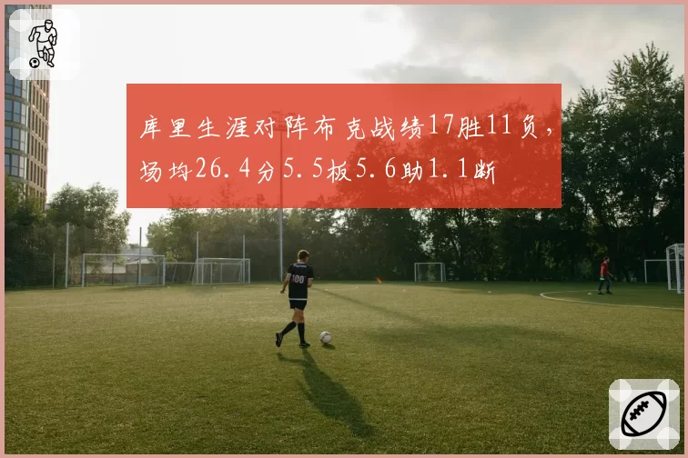 库里生涯对阵布克战绩17胜11负，场均26.4分5.5板5.6助1.1断